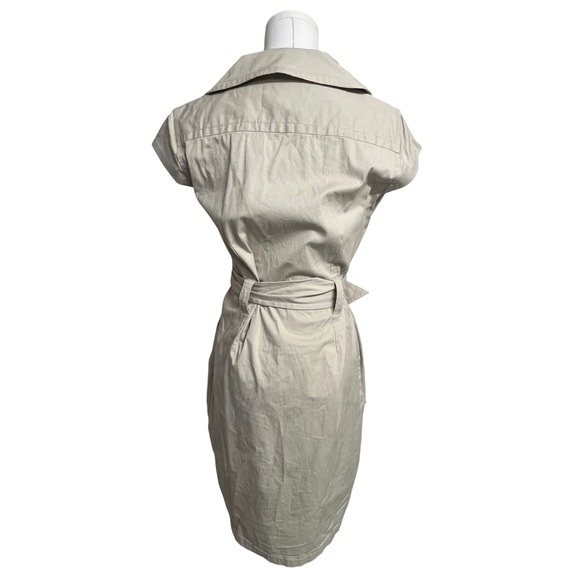 Kenneth Cole Womens Khaki Safari Utility Shirt Dress Belted Tan Size 6 Office - Picture 4 of 12